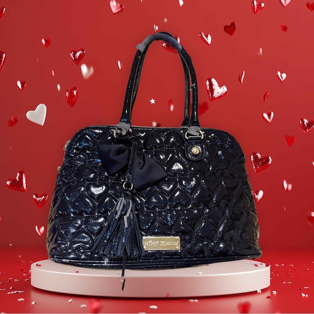 Betsey Johnson Black Patent Leather  Handbag
